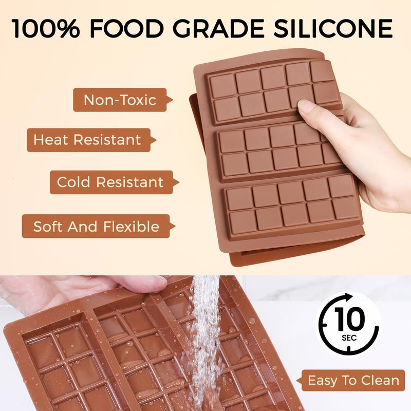 Fimary Chocolate Bar Mold - Non-Stick Chocolate Molds  Food Grade Silicone Deep Chocolate Bar Mold For Dubai Chocolate Bar Pistachio  Candy  Chocolate Snacks  Milk Chocolate Bar - Image 4