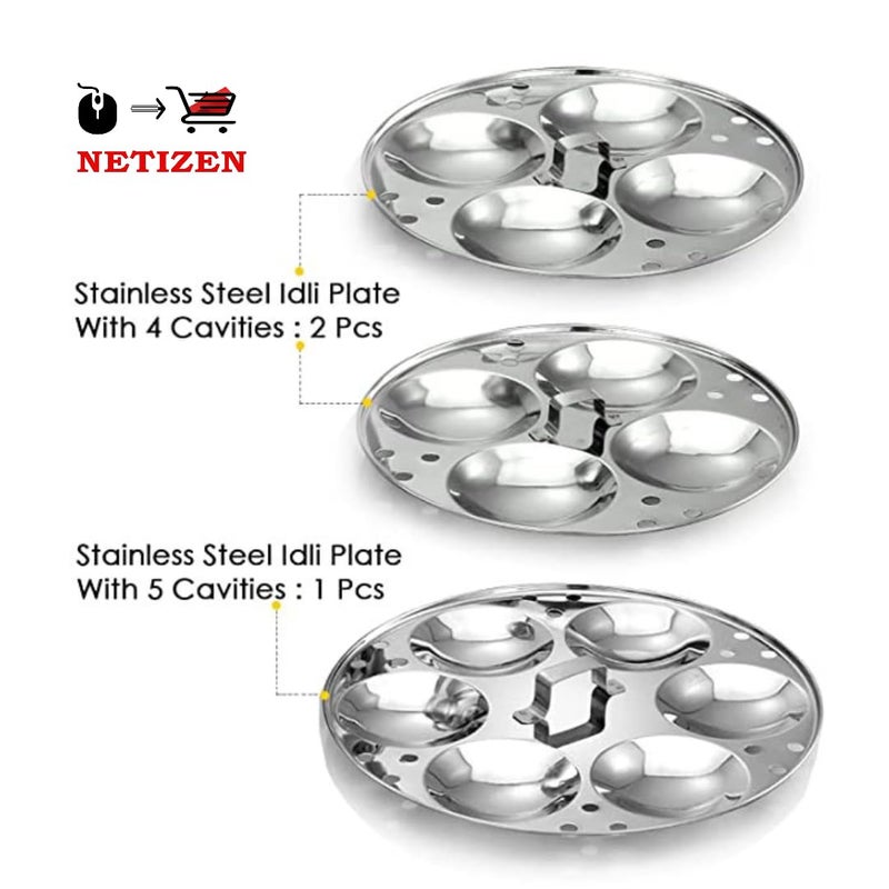 Netizen Stainless Steel Idli CookerIdli Maker Makes 13 Soft Idlis At Once with 3 Plates Works on Gas Stove and Induction Both idli cooker stainless steel idly cooker - Image 2