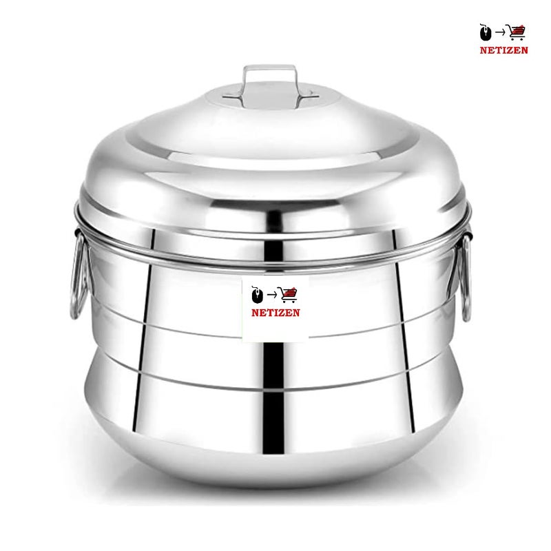 Netizen Stainless Steel Idli CookerIdli Maker Makes 13 Soft Idlis At Once with 3 Plates Works on Gas Stove and Induction Both idli cooker stainless steel idly cooker - Image 4