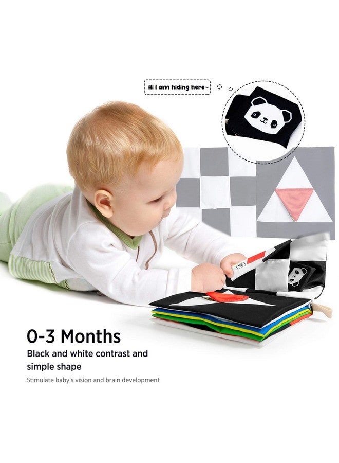 beiens High Contrast Black and White Baby Book - Touch and Feel Crinkle Sensory Toy - Visual Stimulation Interactive Montessori Toys for 0-12 Months Infant Newborn - Baby Gift for Boys Girls - Image 4