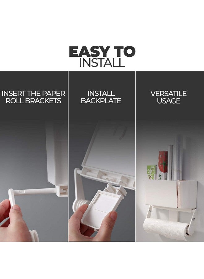 Nyarra Magnetic Series Kitchen Paper Towel Holder, Tissue Roll Holder, Tissue Paper Dispenser with Storage Shelf for Mounting to Metal Surface Like Fridge [NR-1329A] - Image 4