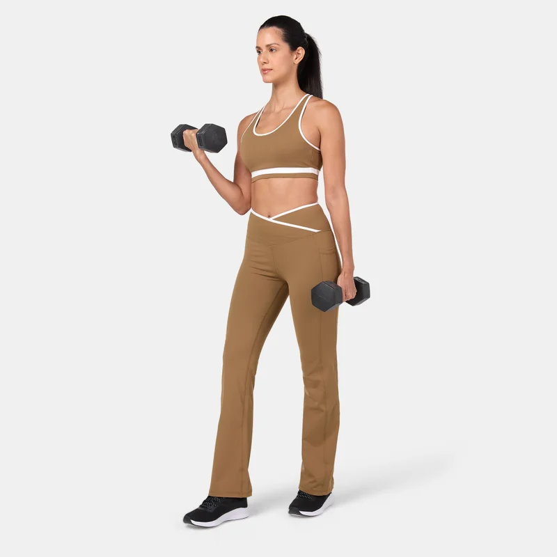 Sun And Sand Sports Brown Women's Kickflare Tights for Women | Best Price UAE