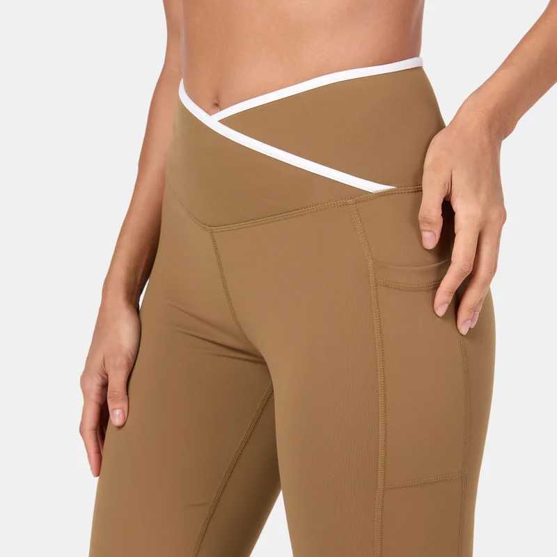 Sun And Sand Sports Brown Women's Kickflare Tights for Women | Best Price UAE