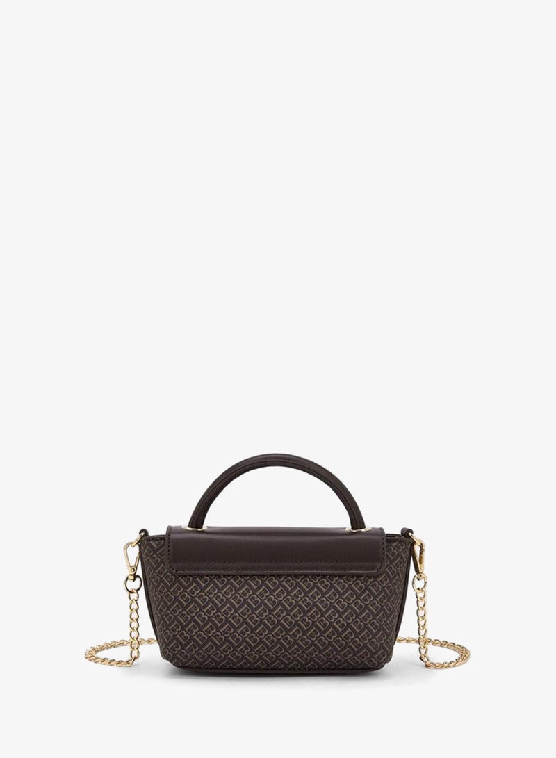 Flora Bella By Shoexpress Monogram Print Crossbody Bag With Chain Strap - Image 5