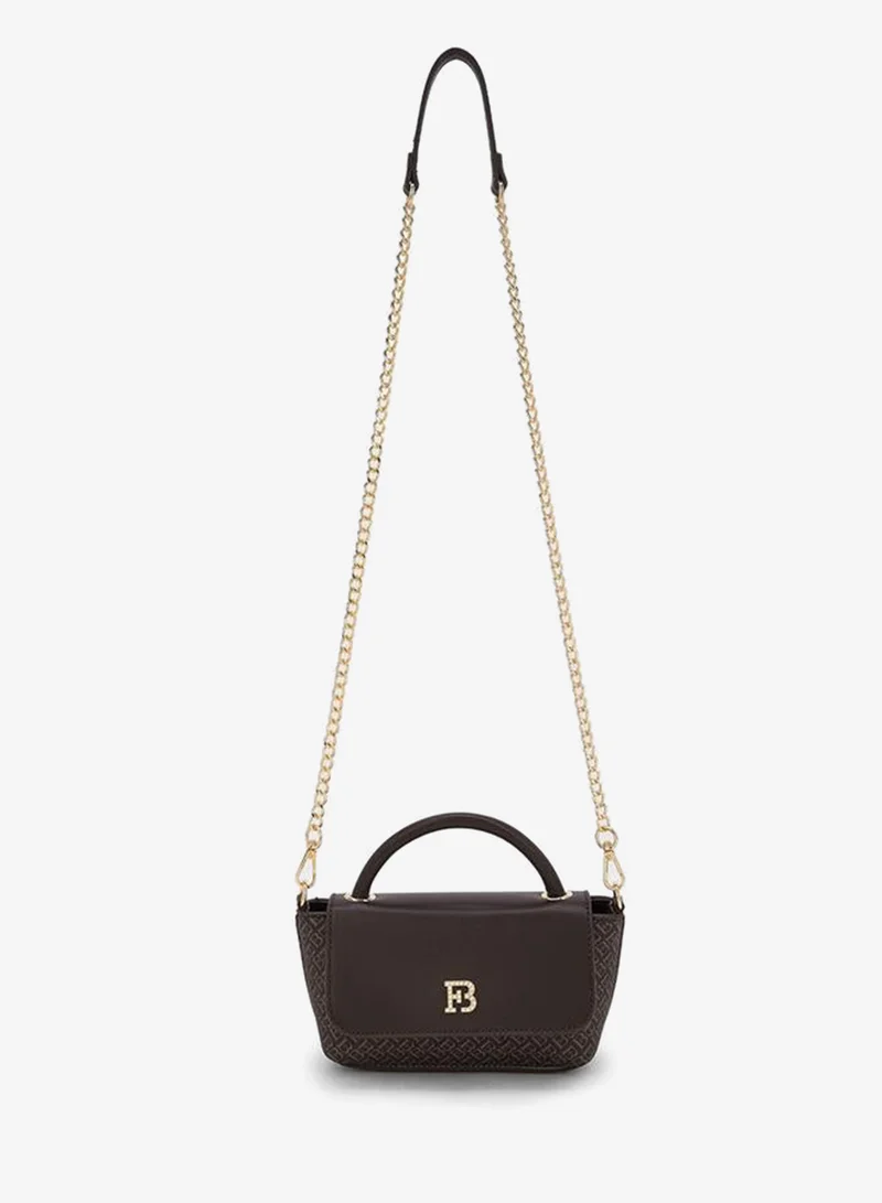 Flora Bella By Shoexpress Monogram Print Crossbody Bag With Chain Strap