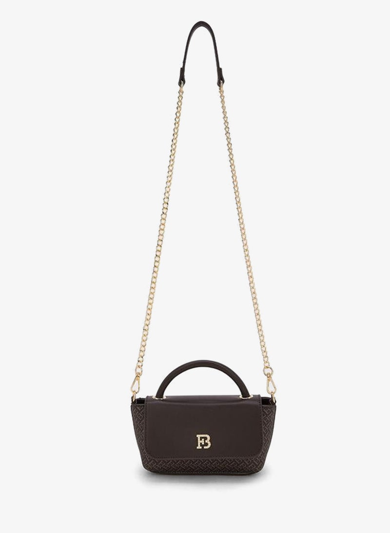 Flora Bella By Shoexpress Monogram Print Crossbody Bag With Chain Strap - Image 2