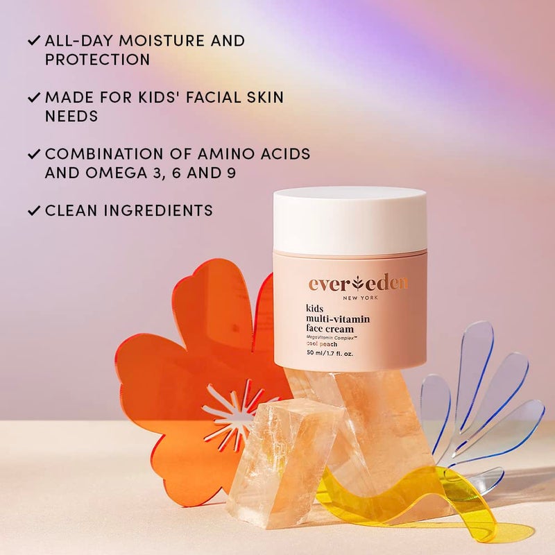 Evereden Kids Face Cream: Cool Peach, 1.7 oz. | Kids Face Lotion | Clean and Non-Toxic Kids Face Moisturizer | Multi-Vitamin Skin Care for Kids - Image 2
