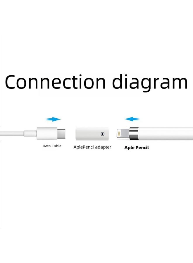 Suitable For Apple Pen First Generation Second Generation Charging Adapter With Chip Apple Pencil Stylus Adapter-Interface Form:lightning Mother To C Mother (white) - Image 3