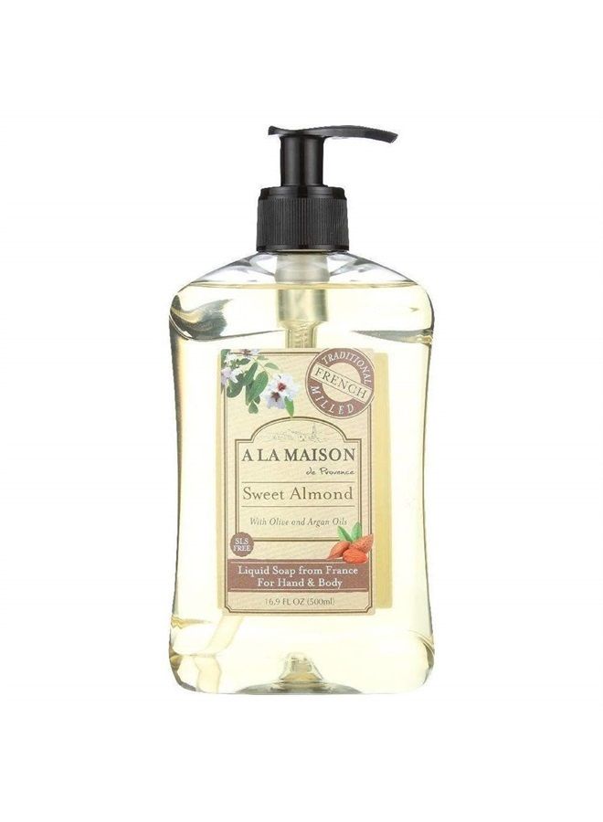 A La Maison Sweet Almond Liquid Hand Soap - Triple French Milled Natural Moisturizing Soap (2 Pack, 16.9 oz Bottle) - Image 1
