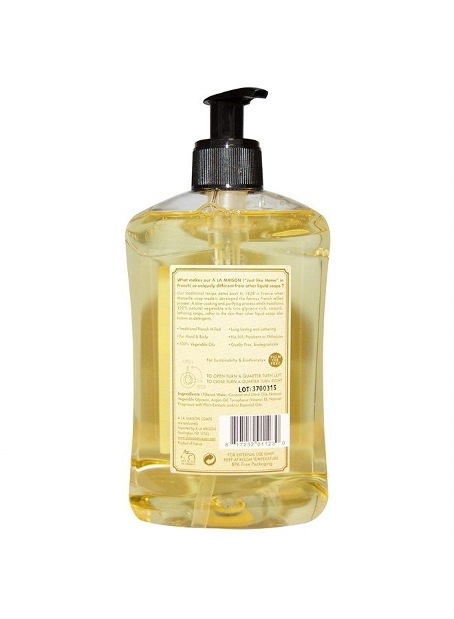 A La Maison Sweet Almond Liquid Hand Soap - Triple French Milled Natural Moisturizing Soap (2 Pack, 16.9 oz Bottle) - Image 3