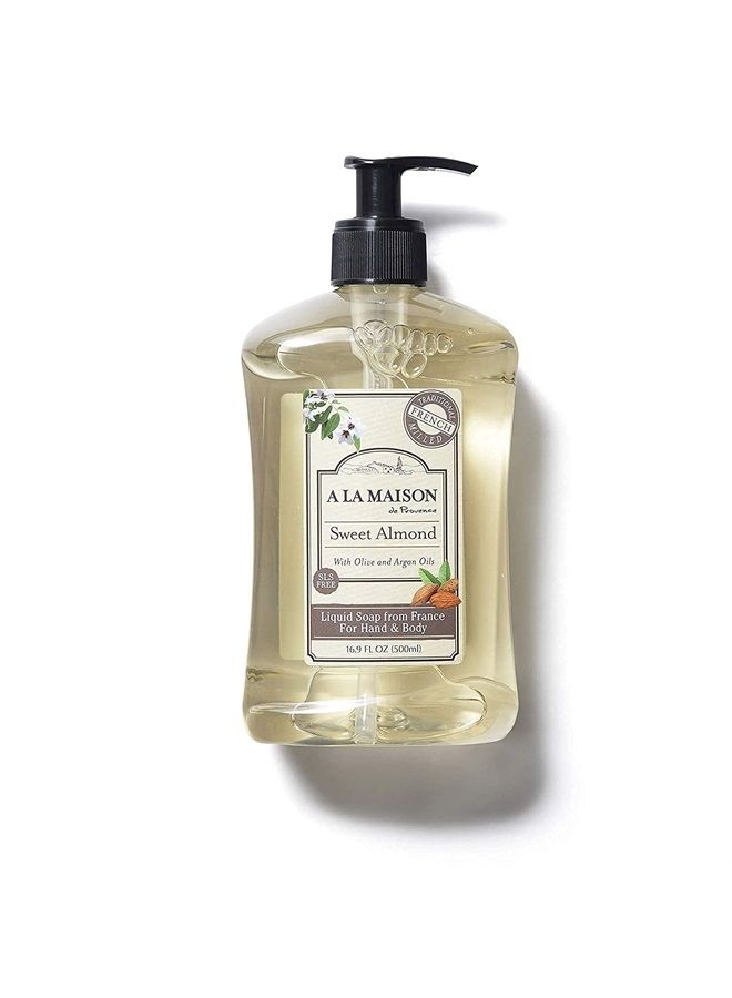 A La Maison Sweet Almond Liquid Hand Soap - Triple French Milled Natural Moisturizing Soap (2 Pack, 16.9 oz Bottle) - Image 4