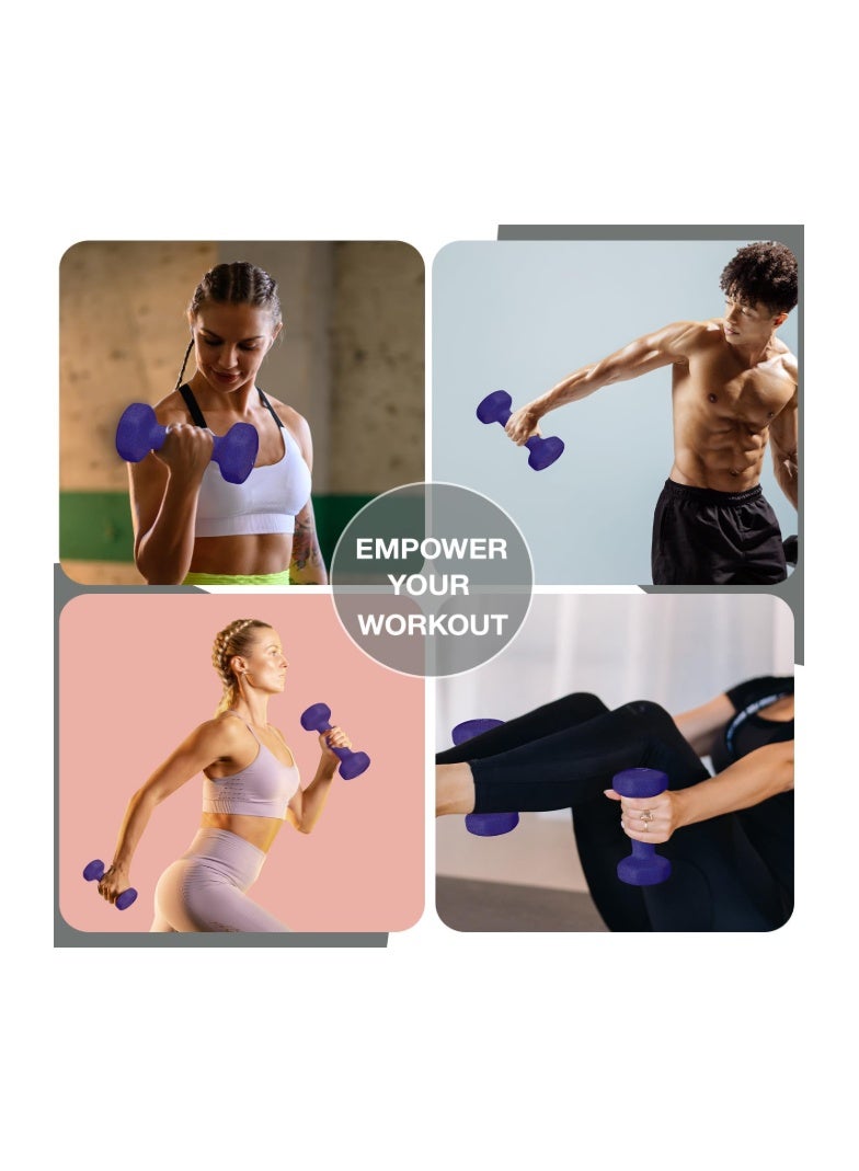 Allure Sphere Neoprene Dumbbell Set For Home Gym Exercise - Anti Slip Fitness Equipment For Pilates, Cardio, Training - Anti Sweat Hex Dumbbells in 1Kg 2Kg 3Kg 4Kg 5Kg In Pair - Image 2