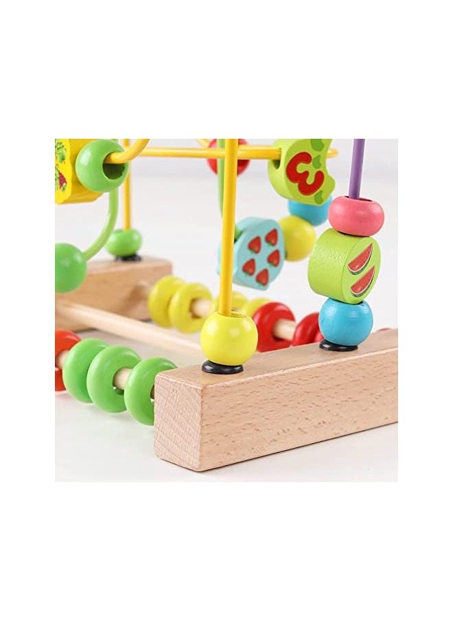 vesus - Bead Maze Roller Coaster Wooden Educational Circle Toy, Educational Abacus Beads Game for Toddlers Sliding Beads On Twists Wire Training Child Attention Count and Grasping Ability - Image 1