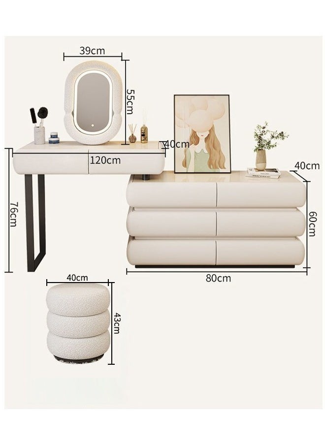 NKX Multifunctional Makeup Vanity Dressing Table with Drawers and Chair 120 CM  - Image 4