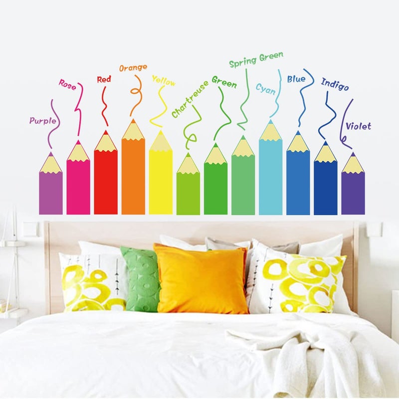 LOMILY Color Educational Wall Decals Kids Large,Nursery Daycare Playroom Classroom Wall Stickers Peel and Stick Removable,Wall Corner Decor for Kidsroom,Preschool,Door,Window,Bedroom. - Image 4
