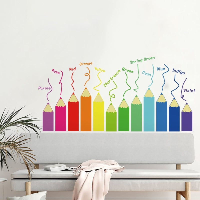 LOMILY Color Educational Wall Decals Kids Large,Nursery Daycare Playroom Classroom Wall Stickers Peel and Stick Removable,Wall Corner Decor for Kidsroom,Preschool,Door,Window,Bedroom. - Image 2