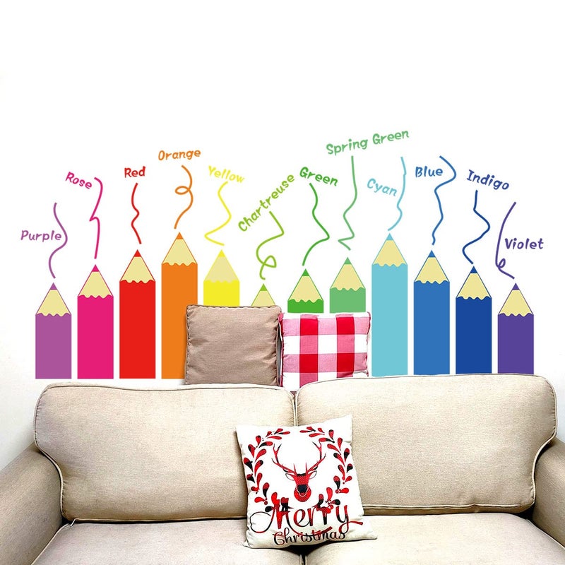 LOMILY Color Educational Wall Decals Kids Large,Nursery Daycare Playroom Classroom Wall Stickers Peel and Stick Removable,Wall Corner Decor for Kidsroom,Preschool,Door,Window,Bedroom. - Image 3