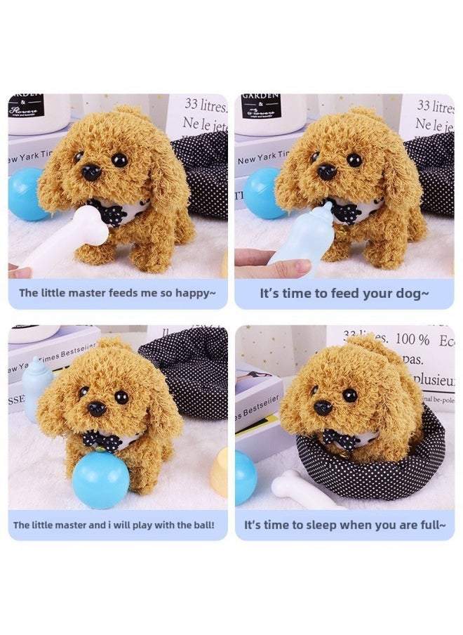 Electronic Pet Dog Walking Calling Simulation Electric Plush Doll Dog Wagging Tail Doll Children's Toy Gift-Color:Saint Bernard -Specifications:Bagged  - Image 4
