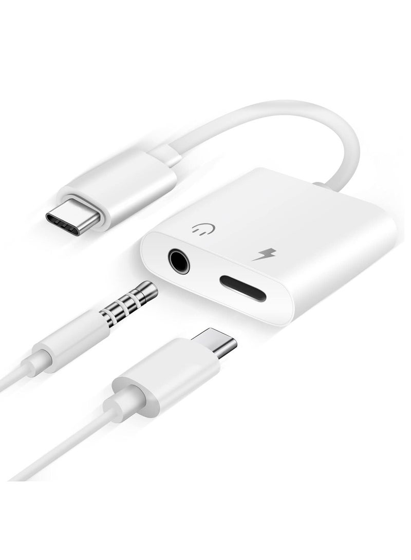 محول USB-C إلى 3.5 مم لسماعات الرأس والشحن – وظيفة مزدوجة للصوت والشحن السريع - Image 1