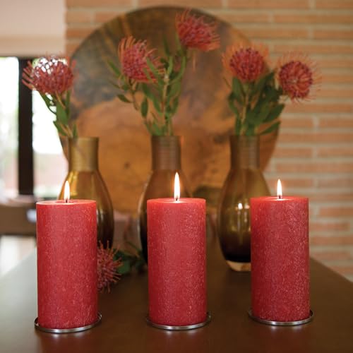 Root Candles Unscented Candles Premium Beeswax Blend Pillar Candle, 3 x 6-Inches, Red - Image 2