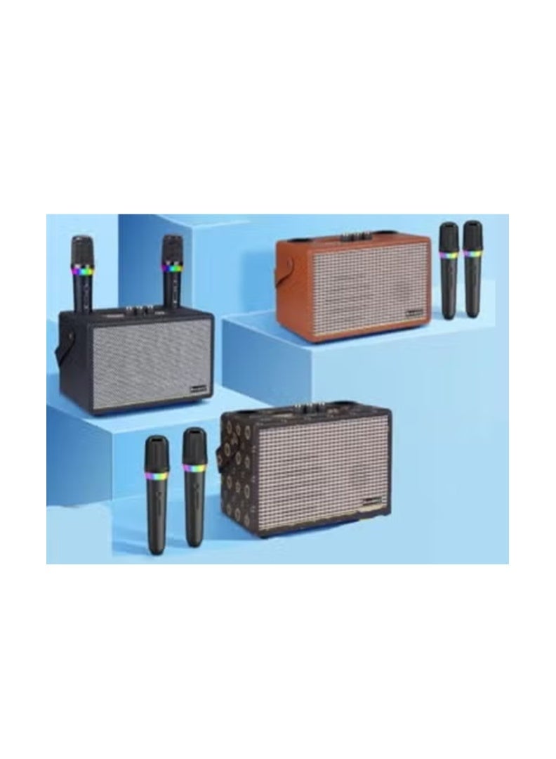 Smartbarry M91 Portable Karaoke Speaker – Bluetooth Sound System with Dual Wireless Microphones, RGB Mic Lights, Deep Bass Output, Echo Control, Long Battery Life, USB/TF Card/AUX Input, Ideal for Home Parties, Family Gatherings & Outdoor Entertainment - Image 3