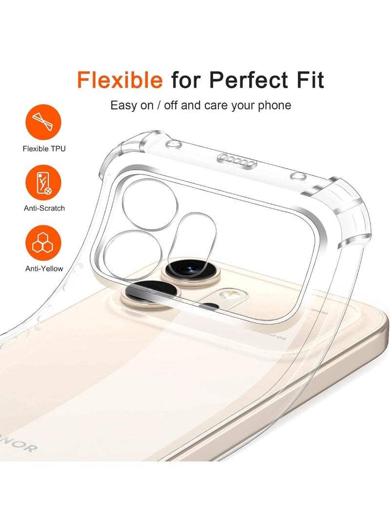 Muzz Honor 600 5G Transparent Magnetic TPU Anti-Drop Phone Back Cover - Image 3