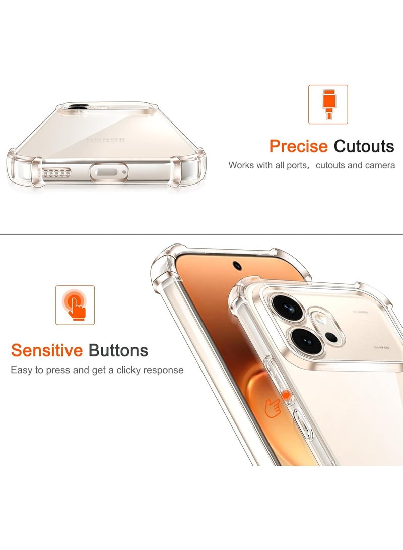 Muzz Honor 600 5G Transparent Magnetic TPU Anti-Drop Phone Back Cover - Image 4