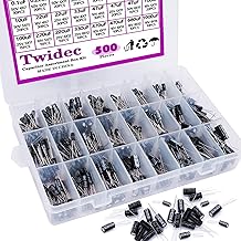 Twidec /500Pcs Aluminum Electrolytic Capacitor Assortment Box Kit 24Value 0.1uFÃ¯Â¼Â1000uF Different Range - Image 1