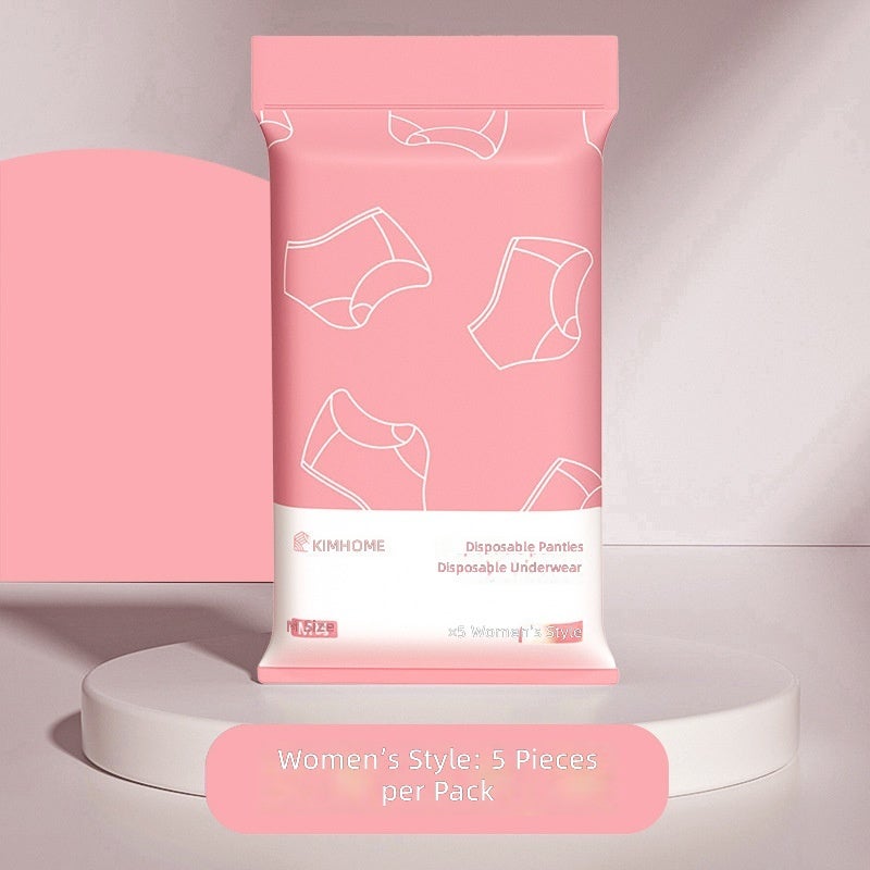 KIMHOME Pack of 10 Disposable Underwear for Women, Individually Wrapped No-Wash Cotton Briefs – Postpartum Travel Essential, Breathable &  Skin-Safe - Image 1