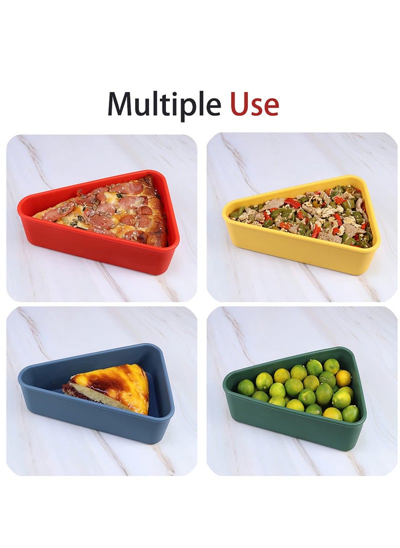 KASTWAVE - Pizza Leftover Storage Container with 2 Pizza Trays,Reusable Pizza Silicone Pizza Slice Keeper Container to Organize Save Space,Food Container Lunch Box Withstand Temperature in -40~200℃ (7.5inch) - Image 1