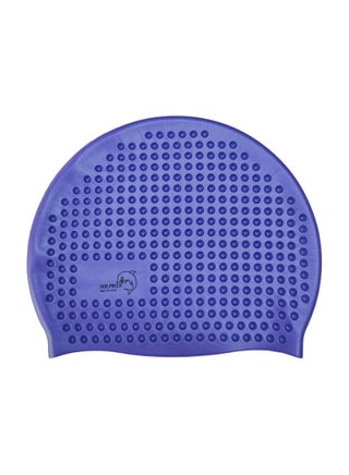 Adult Waterproof Silicone Bubble Swim Cap - Blue
