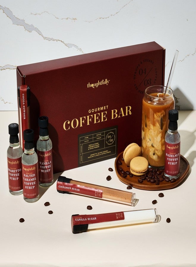 Thoughtfully Gourmet, Coffee Bar Gift Set, Includes 4 Delicious Syrups, 2 Flavored Sugars and 1 Cocoa Powder to Elevate Your Coffee, Set of 7 - Image 3