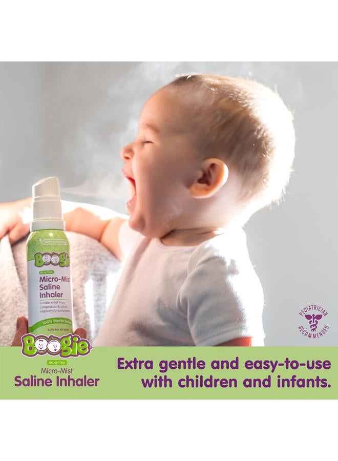 Boogie Micro-Mist Saline Inhaler Refill, Baby Nose Congestion Relief, Nasal Spray for Kids, Pediatrician Recommended, HSA/FSA Eligible, Unscented, 1.7 oz (Pack of 2) - Image 3