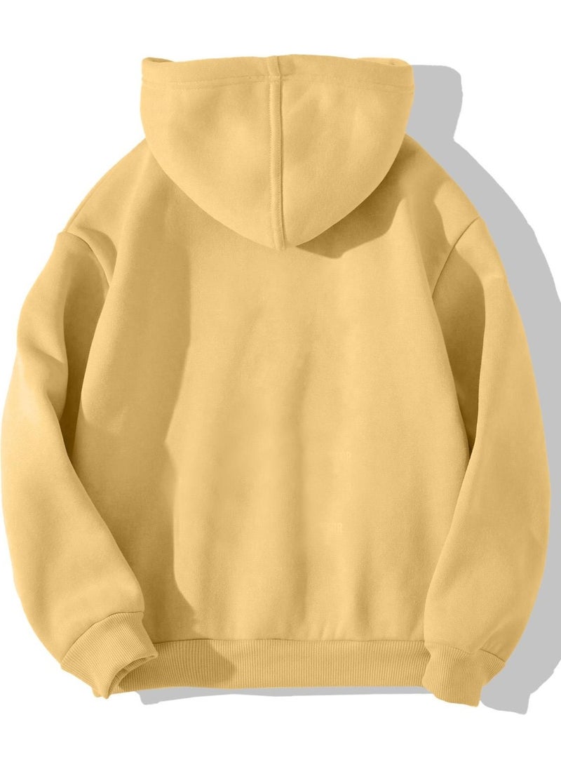 BRZ Collection Kids Basic Hoodie Lemon Yellow  - Image 2