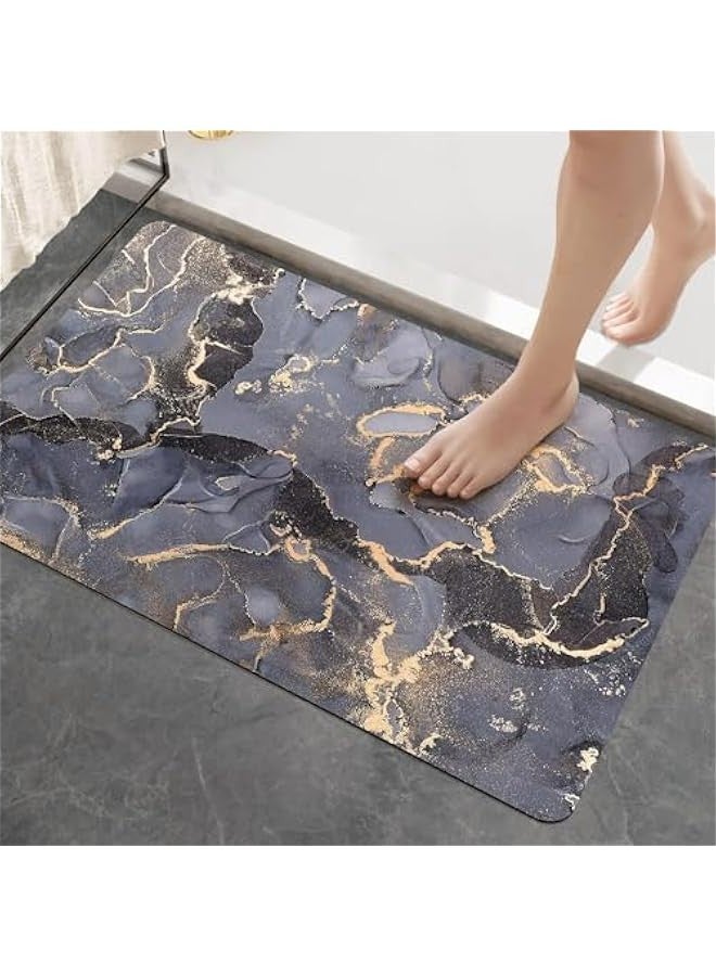 TRASSLE Bath Mat Rugs Bathroom Floor Mat Super Absorbent Ultra Thin Low Profile Non Slip Quick Dry Washable Carpet for Sink Shower Toilet - Image 1
