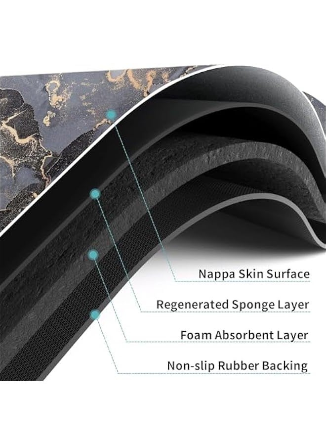 TRASSLE Bath Mat Rugs Bathroom Floor Mat Super Absorbent Ultra Thin Low Profile Non Slip Quick Dry Washable Carpet for Sink Shower Toilet - Image 4