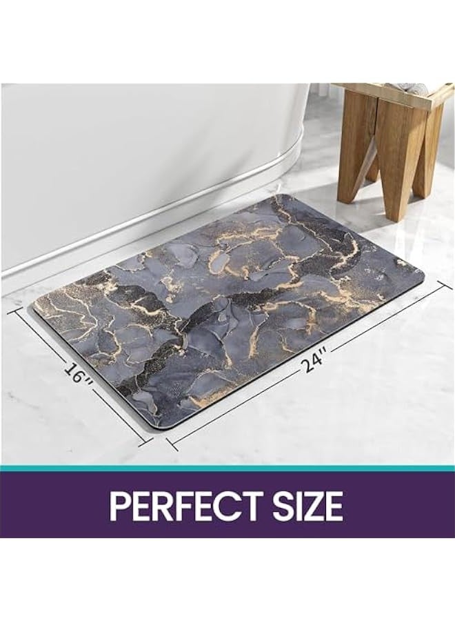 TRASSLE Bath Mat Rugs Bathroom Floor Mat Super Absorbent Ultra Thin Low Profile Non Slip Quick Dry Washable Carpet for Sink Shower Toilet - Image 2