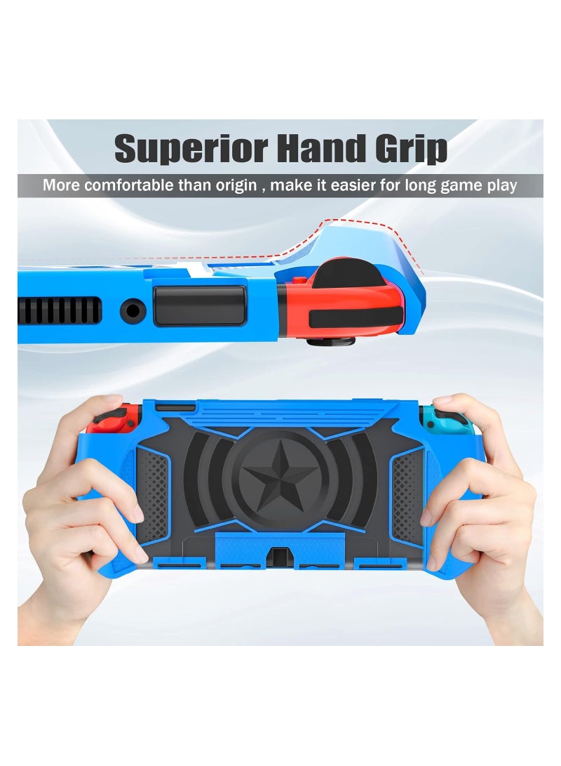 SYOSI Dockable Case Compatible for Nintendo Switch OLED 2021 TPU Grip Protective Cover Case Ultralight Shockproof Protective Cover Ergonomic Grip Case for Switch Console - Image 2