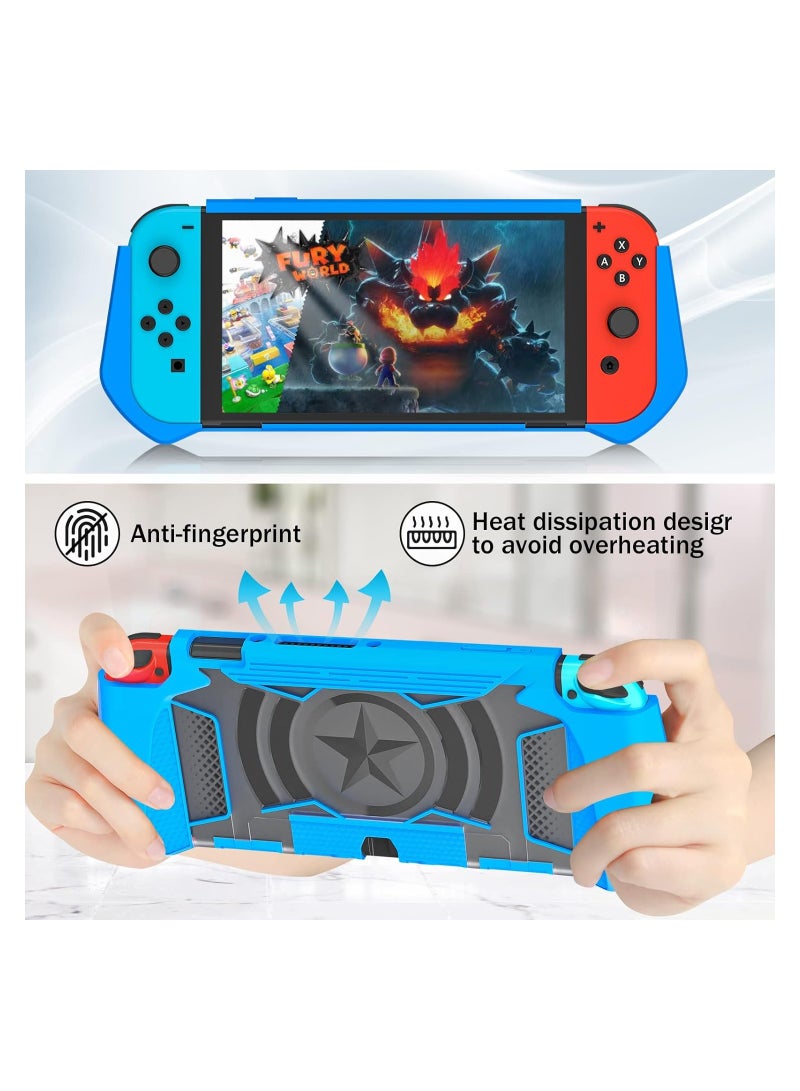 SYOSI Dockable Case Compatible for Nintendo Switch OLED 2021 TPU Grip Protective Cover Case Ultralight Shockproof Protective Cover Ergonomic Grip Case for Switch Console - Image 3