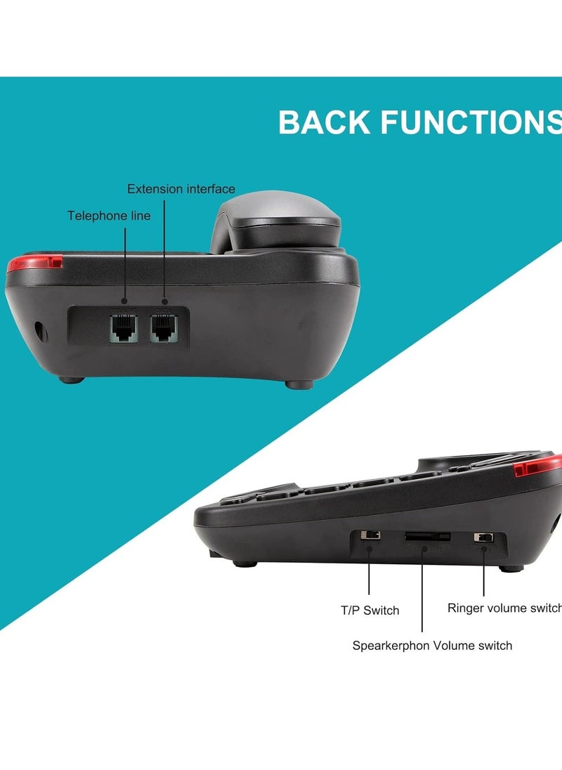 Large on Phone for House One-Touch Dialing, Amplified Corded with Speakerphone Home Landline Phones, No Need to use Batteries, Noise Cancelling Hotel Business Office - Image 5