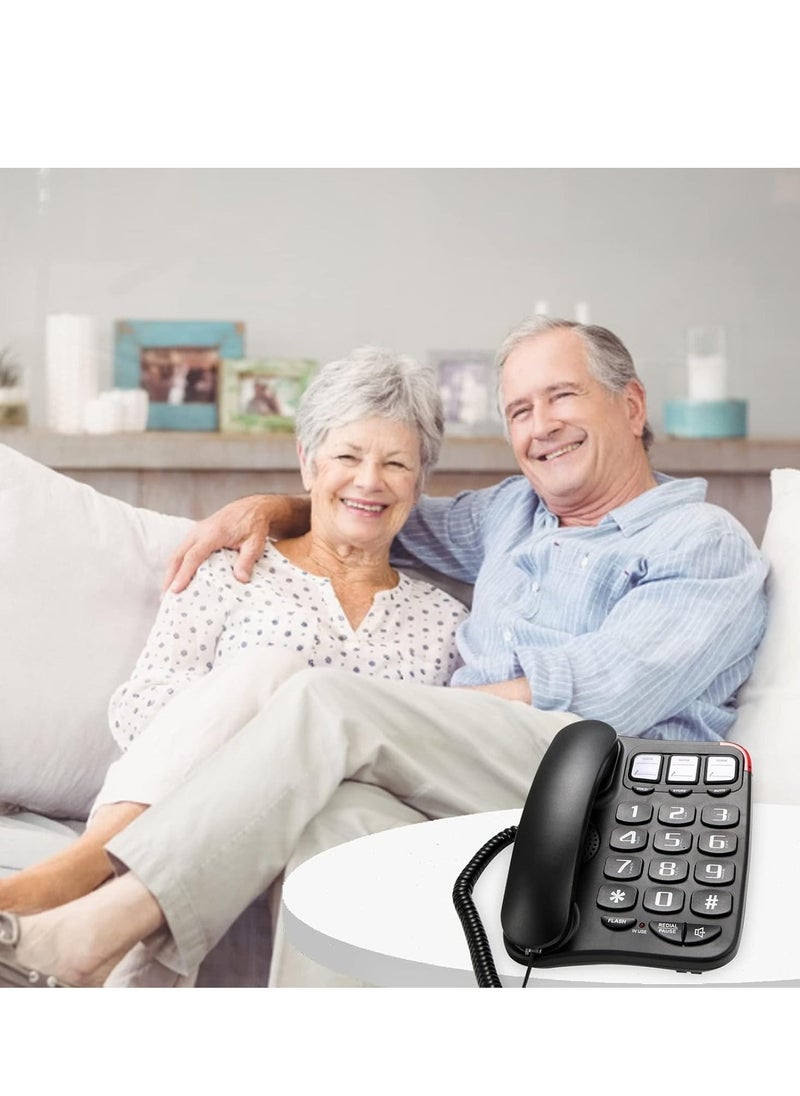 Large on Phone for House One-Touch Dialing, Amplified Corded with Speakerphone Home Landline Phones, No Need to use Batteries, Noise Cancelling Hotel Business Office - Image 2