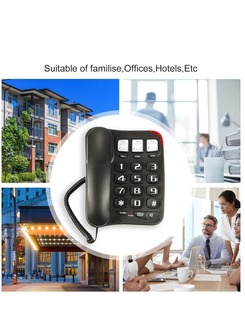 Large on Phone for House One-Touch Dialing, Amplified Corded with Speakerphone Home Landline Phones, No Need to use Batteries, Noise Cancelling Hotel Business Office - Image 3