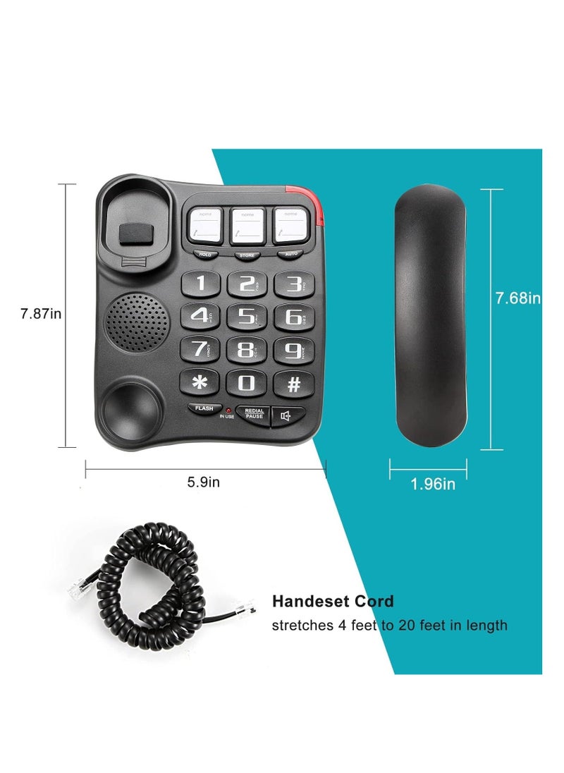 Large on Phone for House One-Touch Dialing, Amplified Corded with Speakerphone Home Landline Phones, No Need to use Batteries, Noise Cancelling Hotel Business Office - Image 4