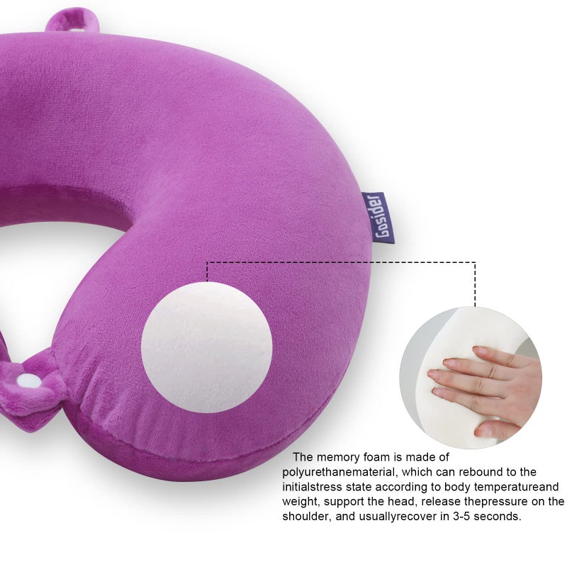 Gosider Travel Pillow Comfortable Neck Pillow U Shape Memory Foam Support Neck and Head Portable Travel Neck Pillow Suitable for Airplane, Trains, Self-Driving Cars - Image 5