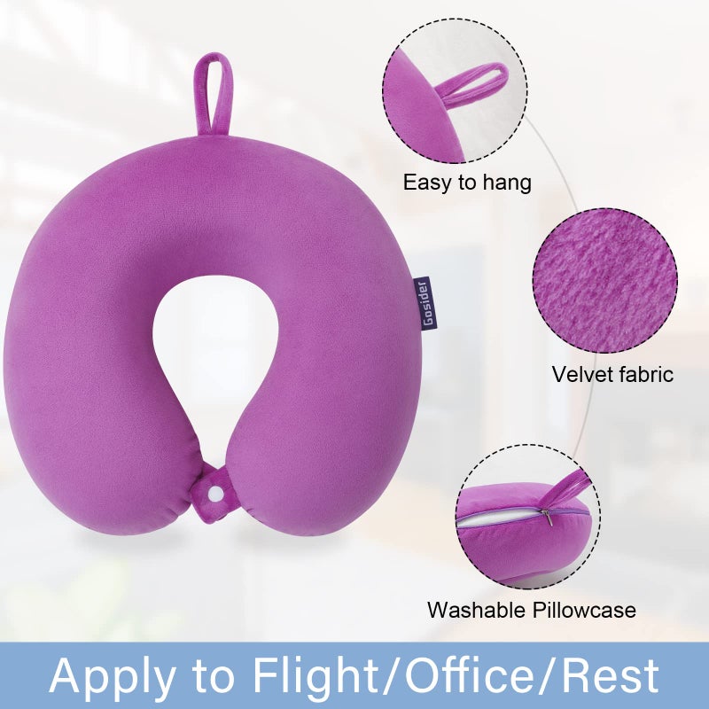 Gosider Travel Pillow Comfortable Neck Pillow U Shape Memory Foam Support Neck and Head Portable Travel Neck Pillow Suitable for Airplane, Trains, Self-Driving Cars - Image 2