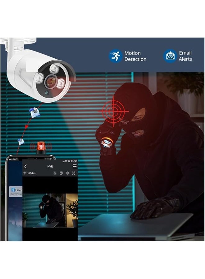 Generic 8CH NVR Wireless Security Camera System with Audio – 3MP Waterproof Outdoor WiFi Cameras, 1TB HDD, P2P Remote Access – Full Video Surveillance Kit (1 NVR + 8 Cams)  - Image 5
