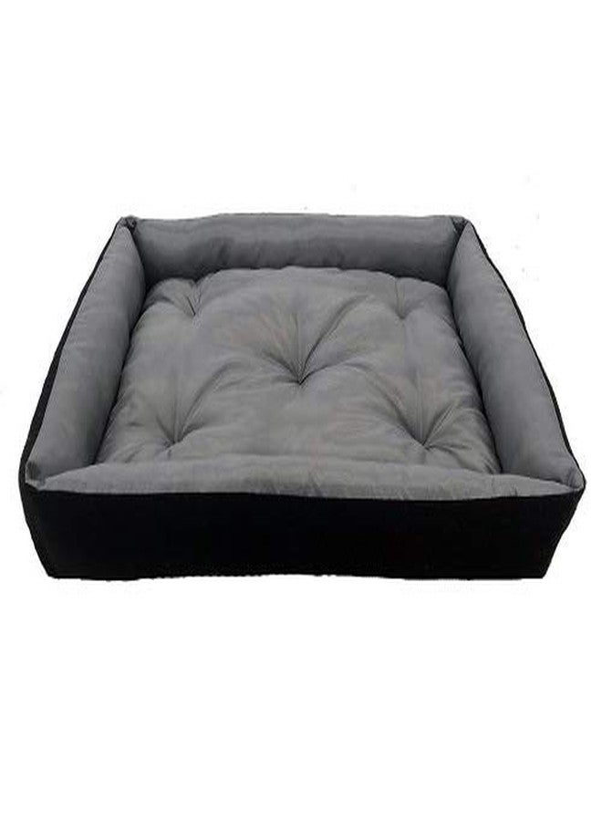 Gorgeous Super Soft and Reversible Dual Color Dog Bed Grey,Brown,Color Square Shape -Small - Image 2