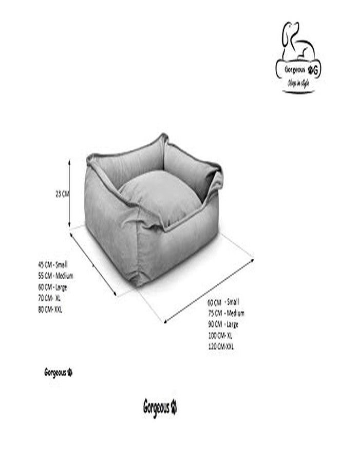 Gorgeous Super Soft and Reversible Dual Color Dog Bed Grey,Brown,Color Square Shape -Small - Image 3