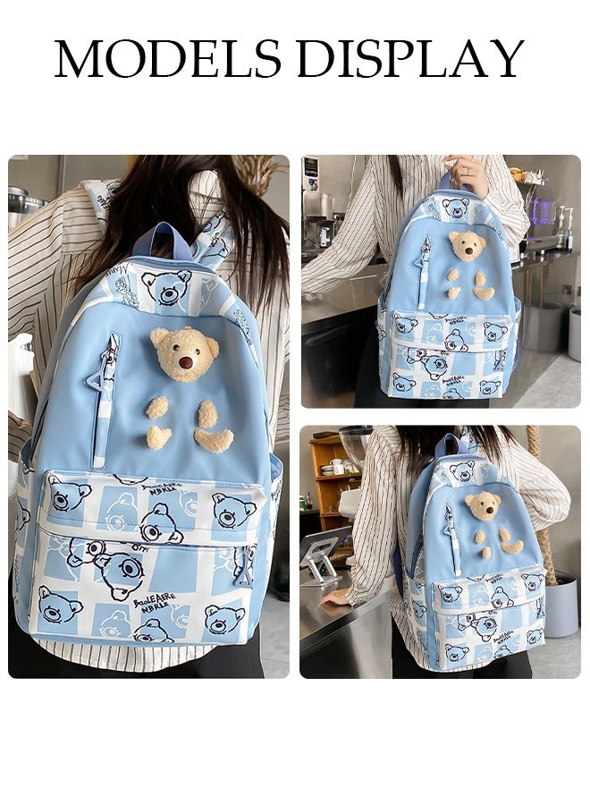 DUNISO 3PCS Kids School Backpack Set Canvas Laptop School Bag Sets for Kids with Lunch Bag,Pencil Box,Large-capacity Bookbag for Girls Boys Back to School Supplies - Image 5