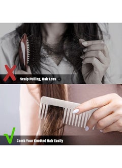 Patelai Large Hair Detangling Comb Wide Tooth Comb For Curly Hair Wet Dry Hair No Handle Detangler Comb Styling Shampoo Comb (Transparent White)  - Image 5